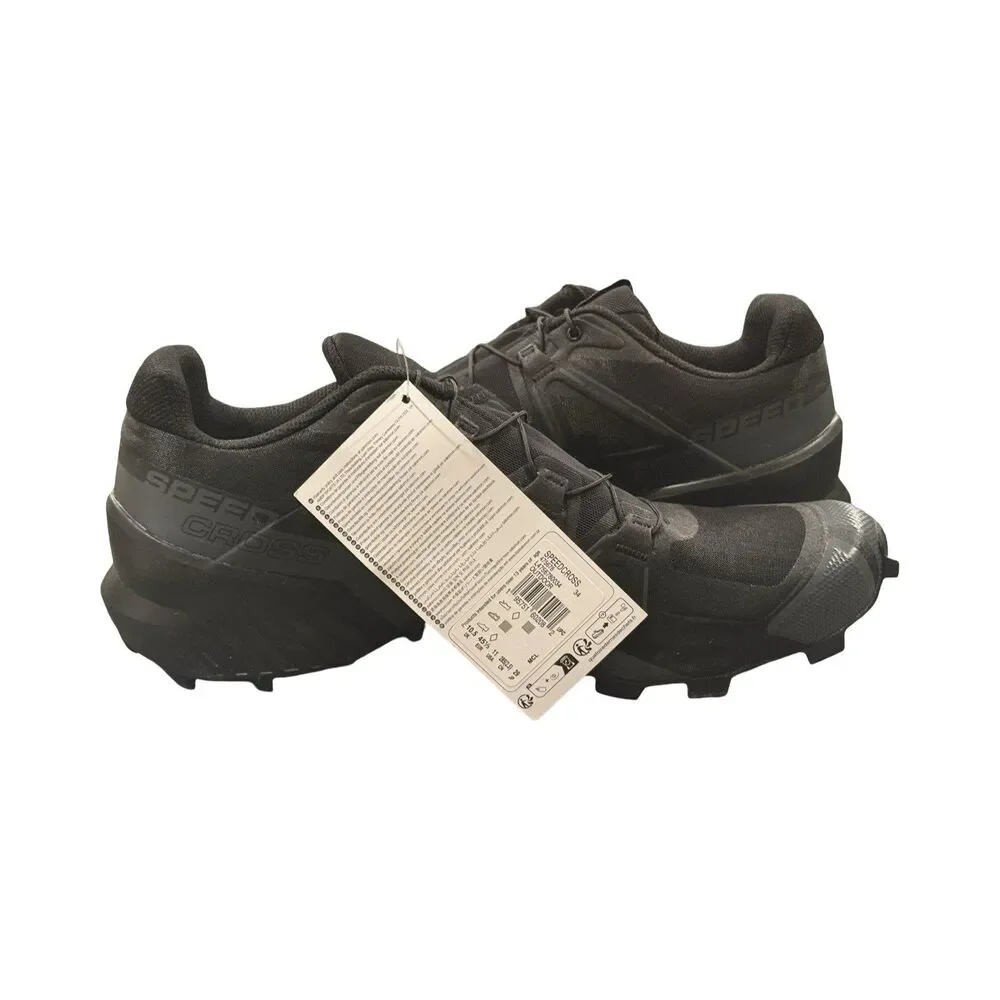 Size 10 Salomon SpeedCross 5 Black Trail Mens Running Shoes 475678
